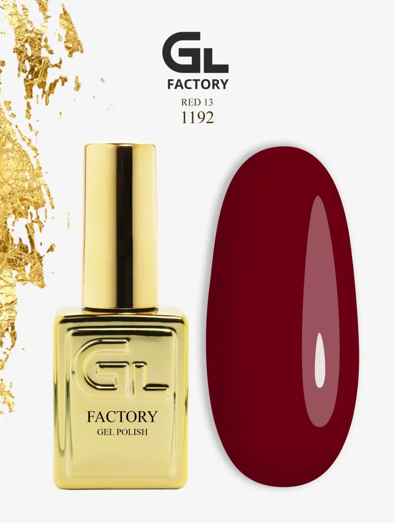 GL 1192 GOLD Gel Polish Red 13 15g TPO FREE