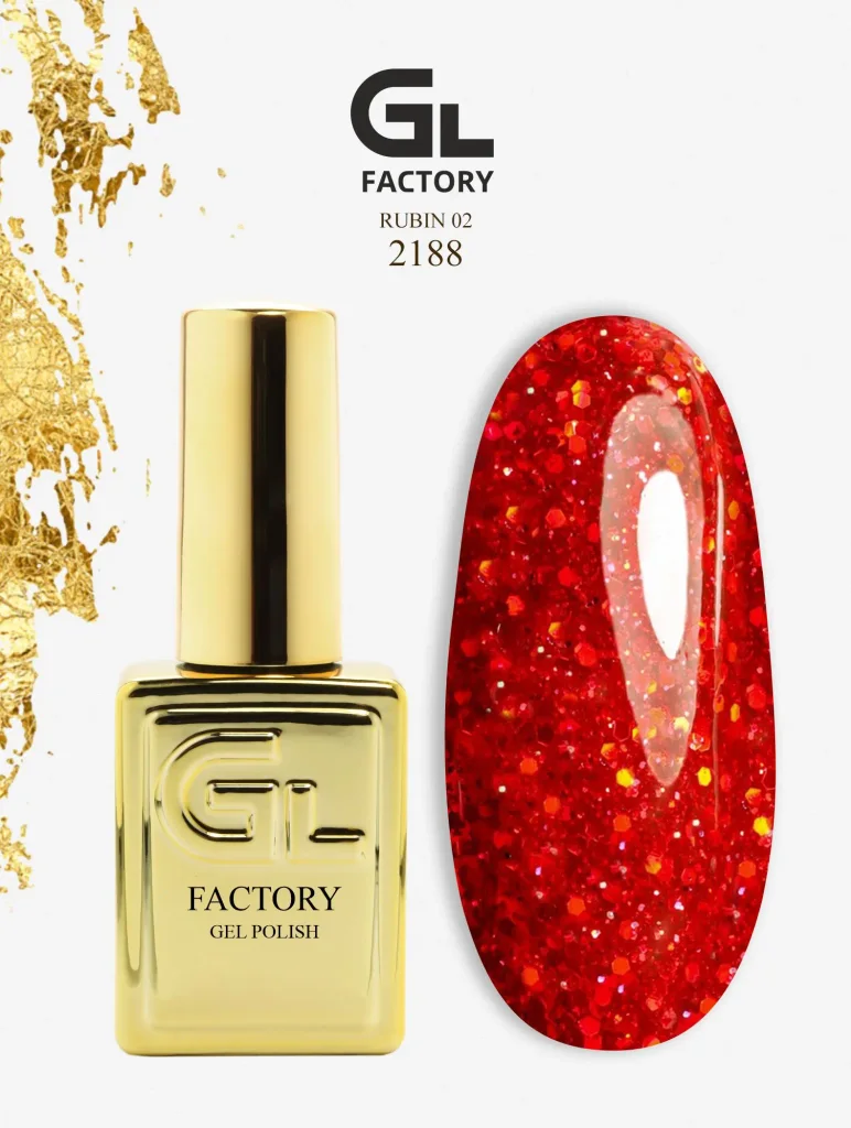 GL 2188 GOLD Gel Polish Rubin 02 15g TPO FREE