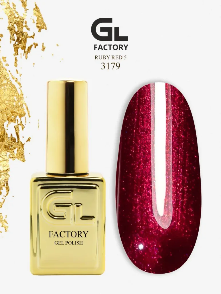 GL 3179 GOLD Gel Polish Ruby Red 05 15g TPO FREE