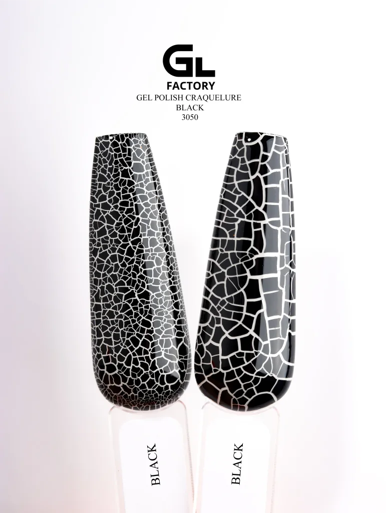 3050 Craquelure Black Gold Color Gel Polish Craquelure Black g 15 15 g