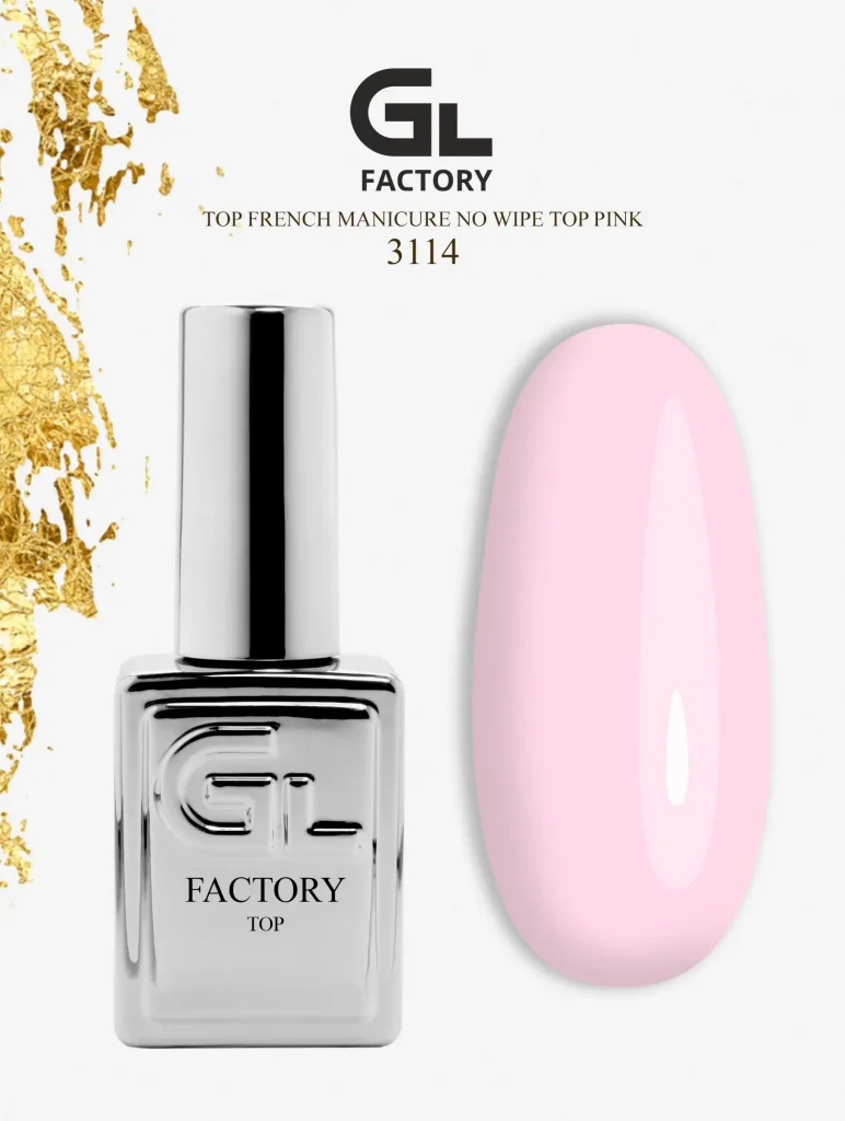 GL 3114 BLACK French Manicure No Wipe Top Pink 15g TPO HEMA FREE